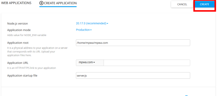 CREATE APPLICATION